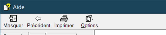 Interface type Windows 98 de l'aide