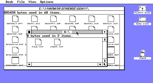 GEM : Une autre interface pouvant se lancer à partir de MS-DOS