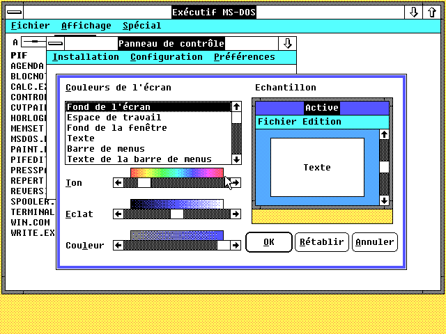 Personnaliser les couleurs de Windows 2.0 dans le panneau de contrôle
